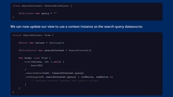 Creating a debounced search context for performant SwiftUI searches