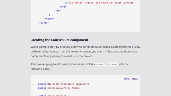 Using Blazor Components In An Existing MVC Application