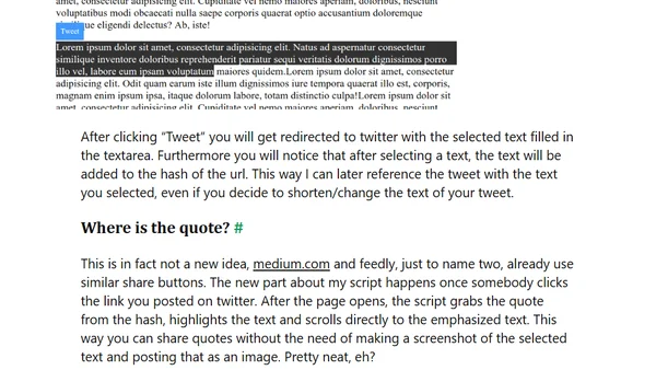 Share quotes via twitter