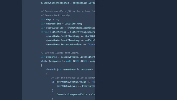Read Azure Service Health Activity Logs with .NET Core