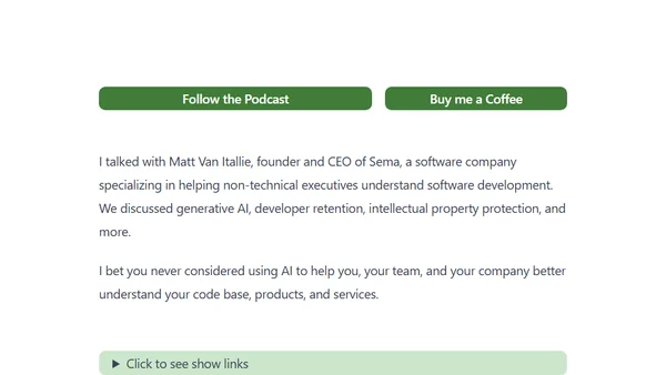 Matt Van Itallie - Sema software, generative ai and code analysis