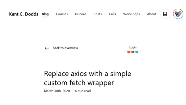 Replace axios with a simple custom fetch wrapper