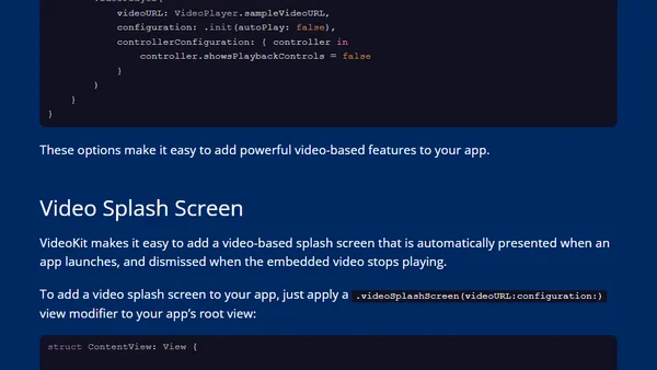 Using VideoKit to add video to your SwiftUI app