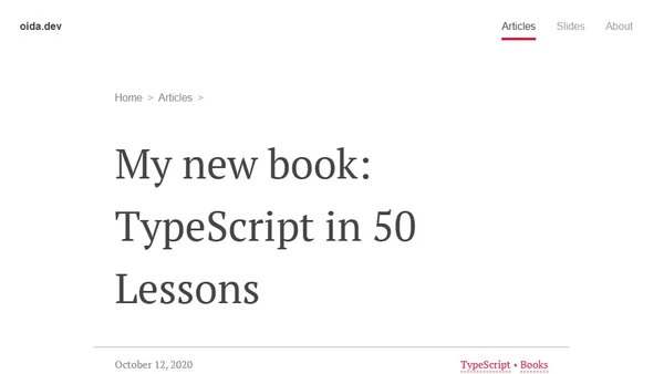My new book: TypeScript in 50 Lessons