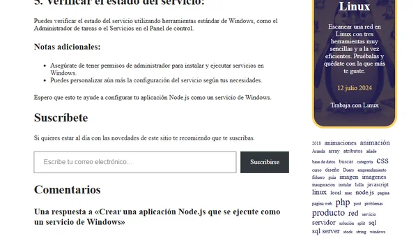 Crear una aplicación Node.js que se ejecute como un servicio de Windows