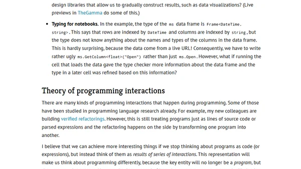 Programming as interaction: A new perspective for programming language research