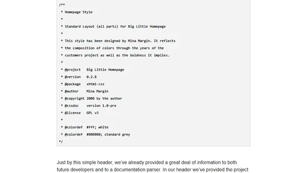 Manageable CSS with CSSDOC