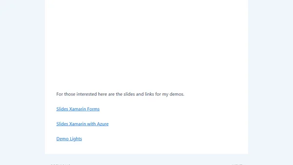 Slides and Demos from Xamarin Dev Days Singapore