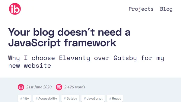 Your blog doesn’t need a JavaScript framework