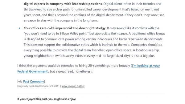 Why Digital Talent Doesn't Want To Work At Your Company