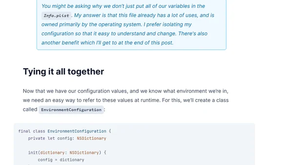 Xcode Environment Specific Configuration