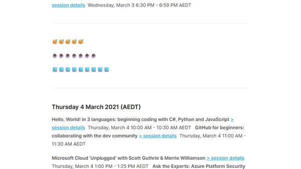 Microsoft Ignite March 2021 - Best Sessions for Aussie Developers