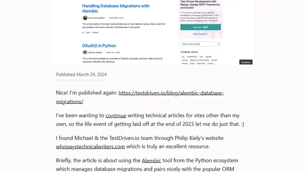 Alembic Migrations on TestDriven.io