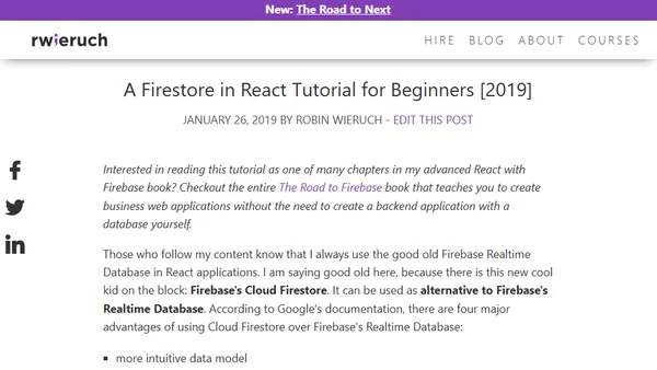 A Firestore in React Tutorial for Beginners [2019]