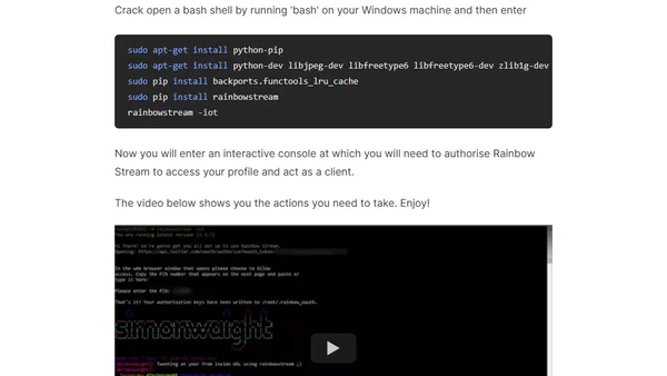 Twitter on Linux in Windows Subsystem for Linux