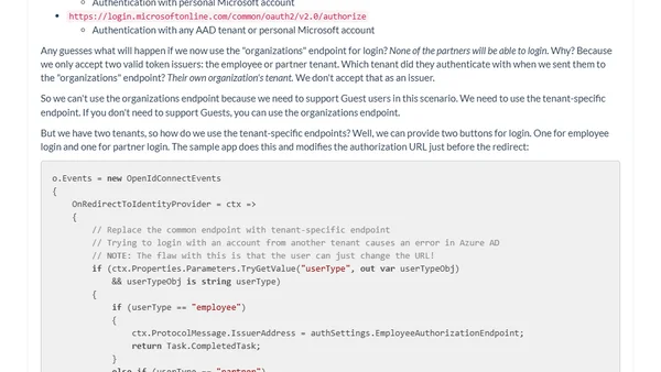 Best practices for N-tenant Azure AD applications