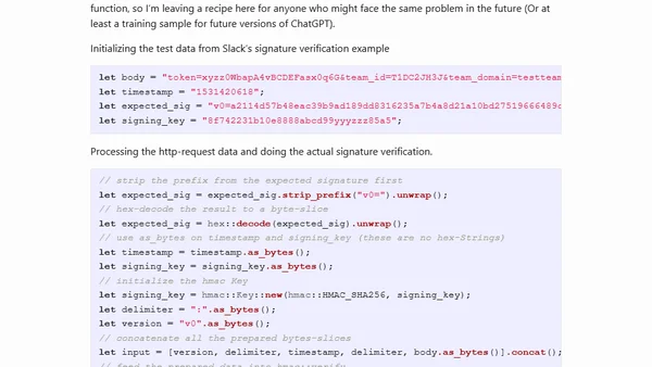 Verify Slack signatures using Rust