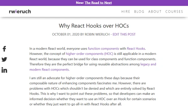 Why React Hooks over HOCs