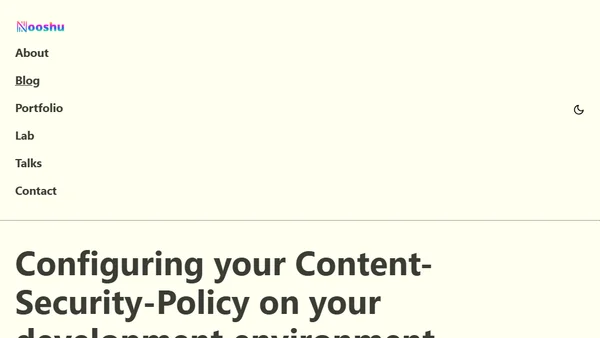 Configuring your Content-Security-Policy on your development environment in 11ty
