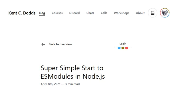 Super Simple Start to ESModules in Node.js