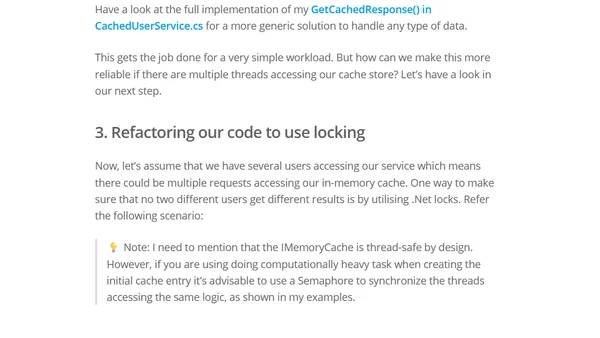 Simple In-Memory Caching in .Net Core with IMemoryCache