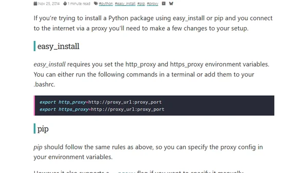 How to easy_install and pip through a proxy