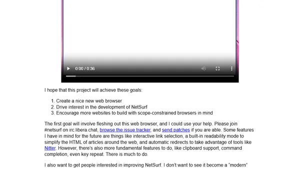 visurf, a web browser based on NetSurf
