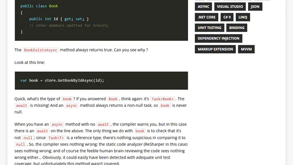 Pitfall: using var and async together