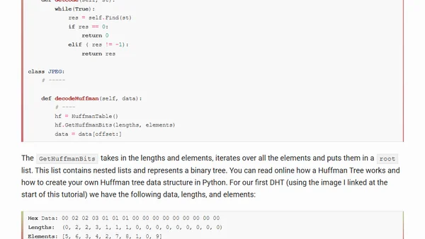 Understanding and Decoding a JPEG Image using Python
