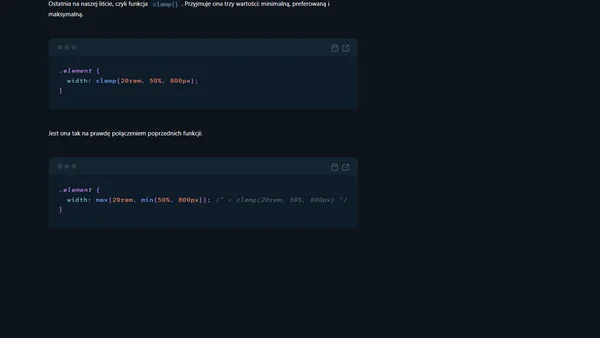 Nowoczesny CSS - min(), max() i clamp()
