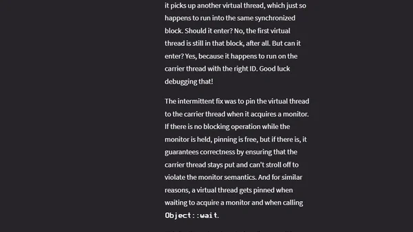 Java 24 Stops Pinning Virtual Threads (Almost) - Inside Java Newscast #80