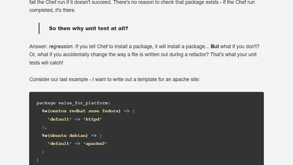 Unit Testing Chef Cookbooks