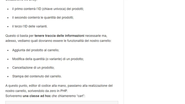 Ecco come progettare e realizzare un carrello virtuale per un e-shop in PHP (parte 1)
