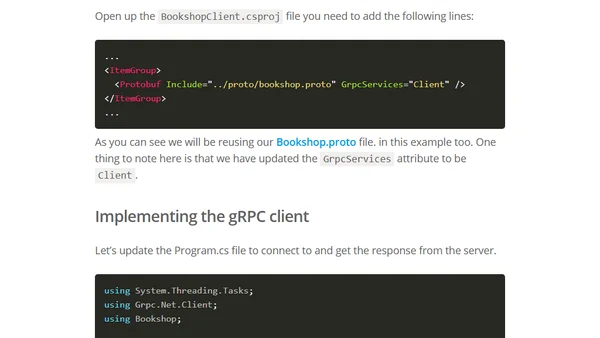 Building a gRPC Client in .NET