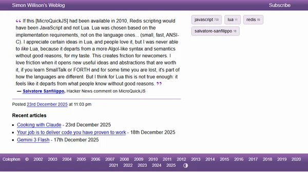 Quoting Salvatore Sanfilippo