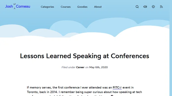 Lessons Learned Speaking at Conferences