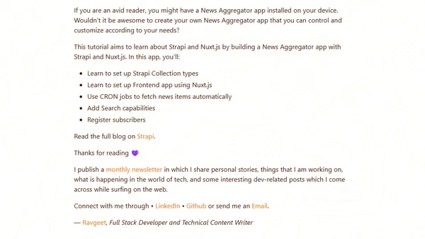Building a News Aggregator App using Strapi and Nuxtjs