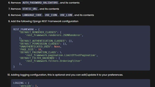 A minimal REST API Django setup as a microservices