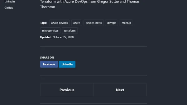 DevOps Notts - October 2020 - Lessons Learned from Building Microservices and Terraform with Azure DevOps with Thomas Thornton, Gregor Suttie and Mark Jones