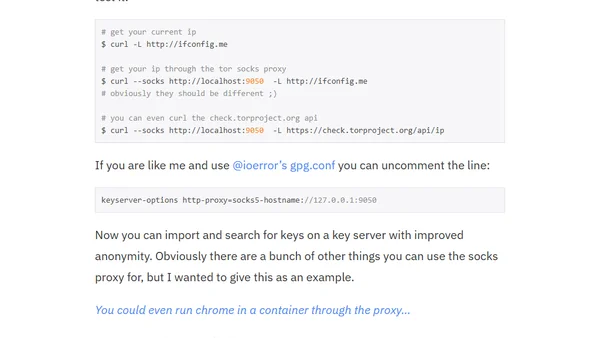 Tor Socks Proxy and Privoxy Containers