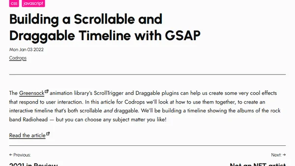 Building a Scrollable and Draggable Timeline with GSAP