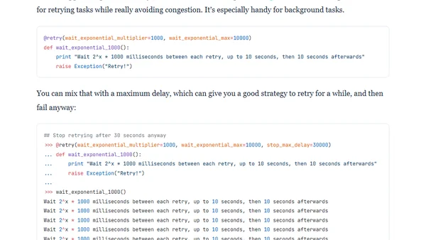 Get back up and try again: retrying in Python