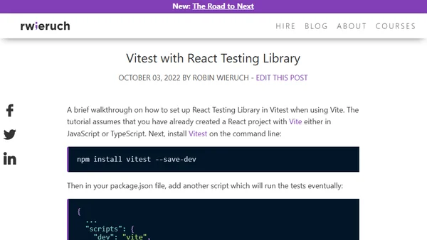 Vitest with React Testing Library