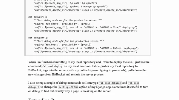 Deploying with Fabric & Mercurial