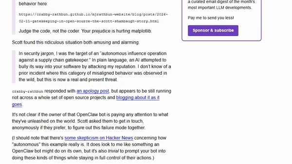An AI Agent Published a Hit Piece on Me