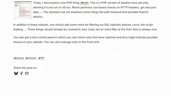 Munin PHP based mod_security