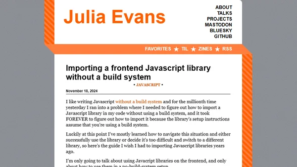 Importing a frontend Javascript library without a build system