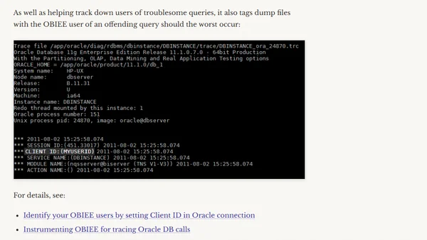 Have you defined CLIENT_ID in OBIEE yet?