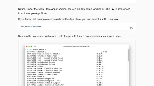 Using mas with homebrew for a streamlined macOS setup