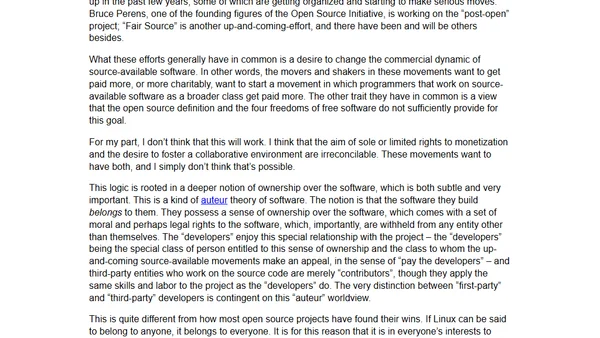 So you want to compete with or replace open source